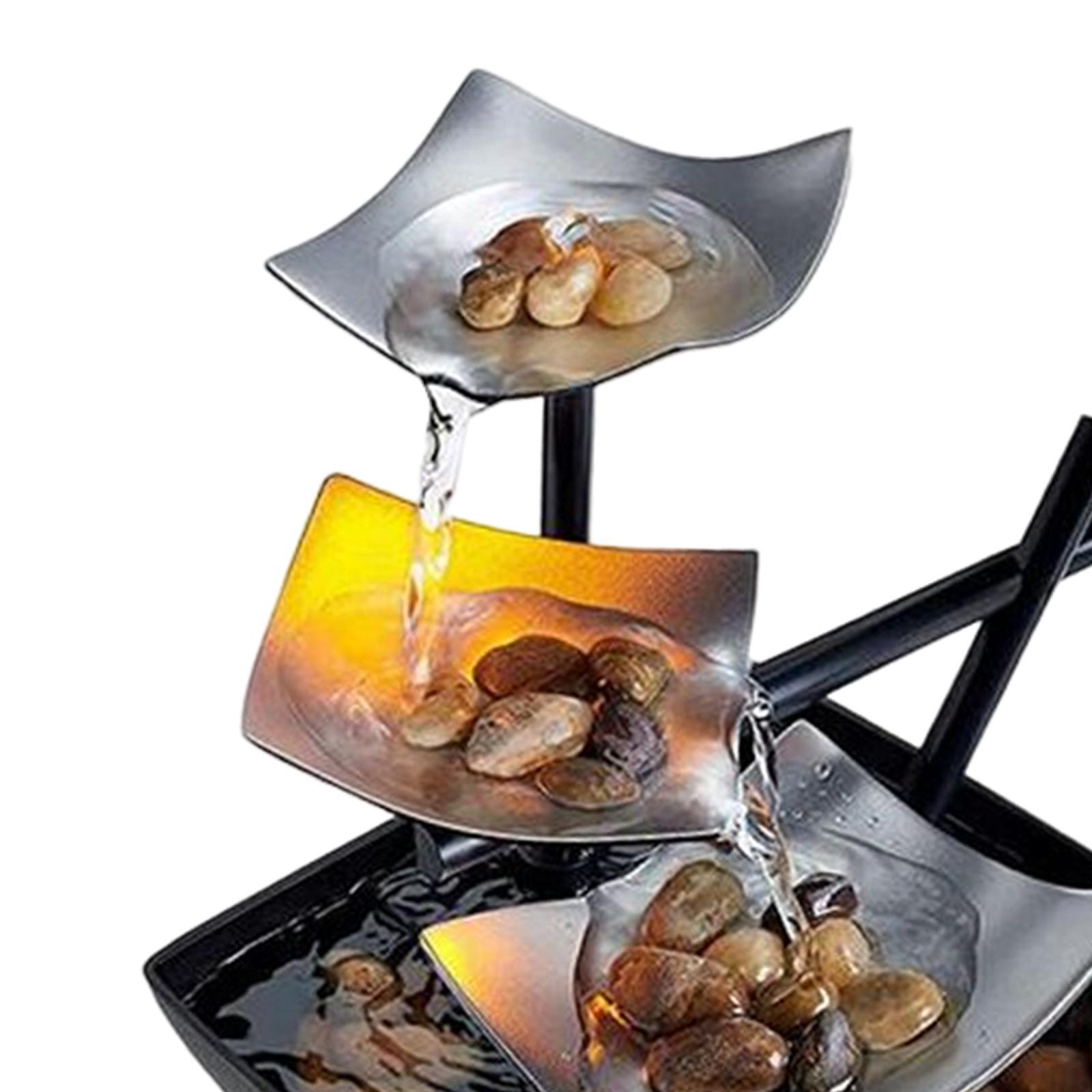 Relaxation Tabletop Fountain USB Powered with Pump Rocks for Feng Shui Decor