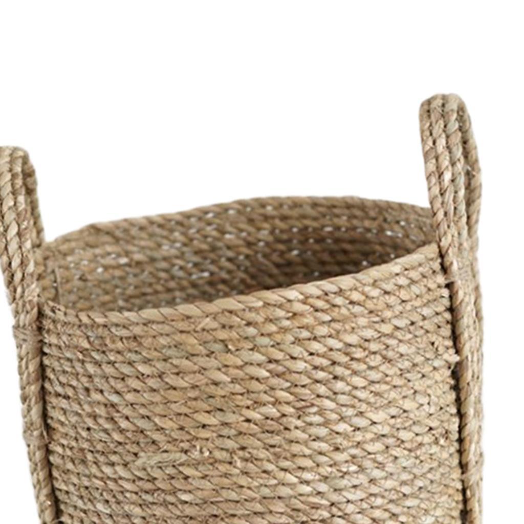 Garden Flower Pot Planter Basket Straw Woven Storage Basket Household Bag S