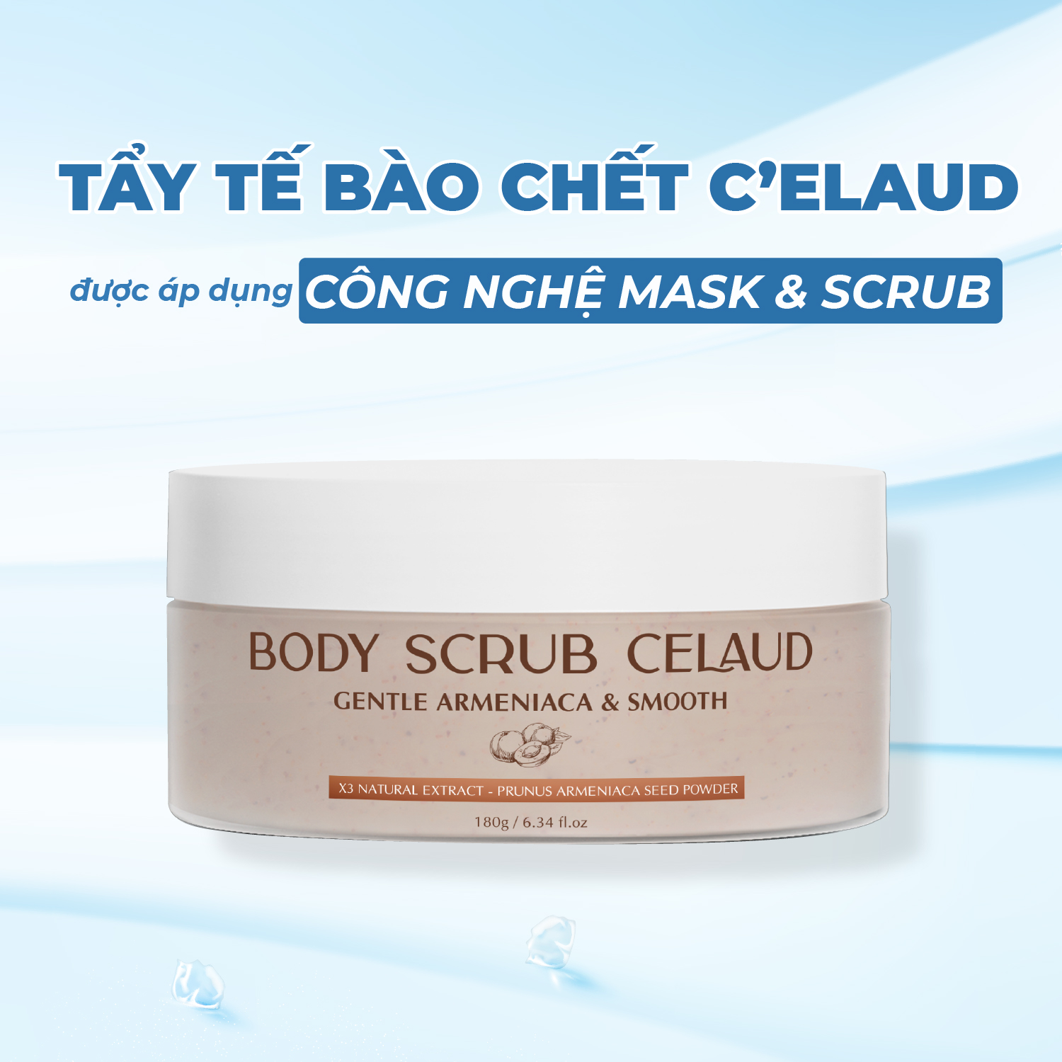 Tẩy tế bào chết, tái tạo và làm mịn da Body Scrub Celaud