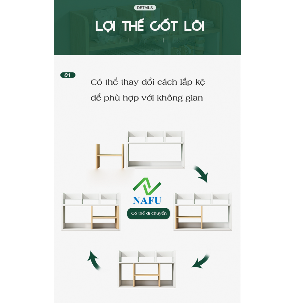 Kệ Sách, Giá Sách Để Bàn SAI SHAN Nhiều Ngăn Thông Minh Tiện Lợi GP157