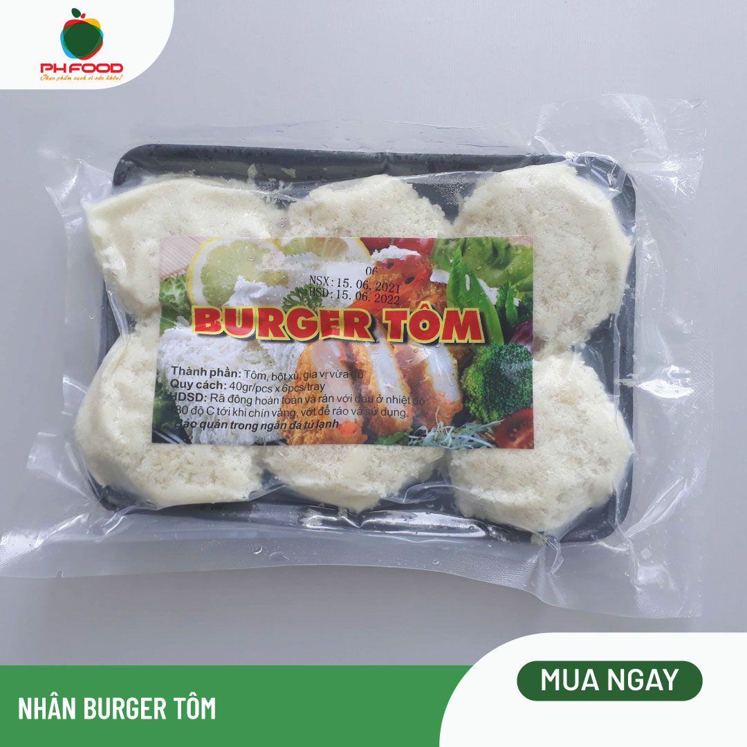 - Burger Tôm - Khay 6 Viên - Ăn Sáng Ngon Đủ Chất