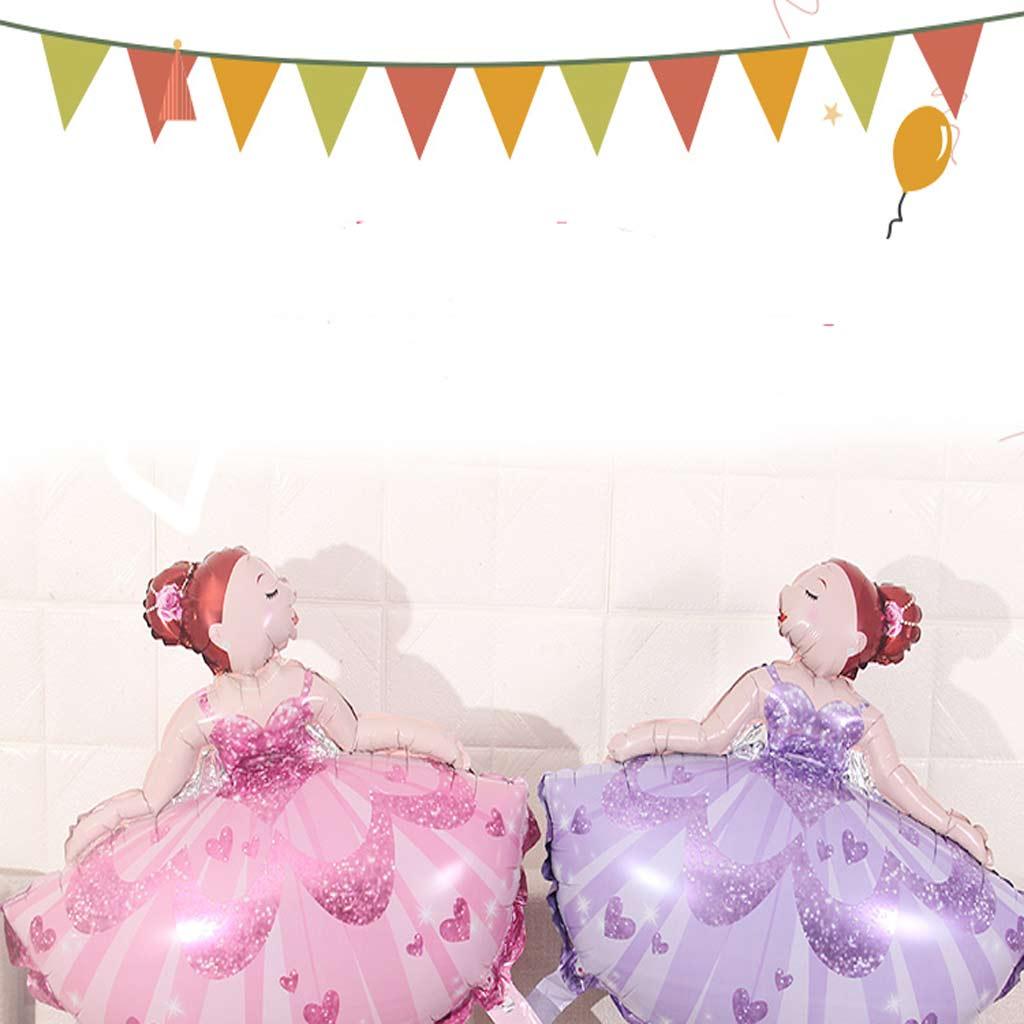 2X Ballet Dancing Girl Foil Balloon Baby Shower Christening Party Decor Pink