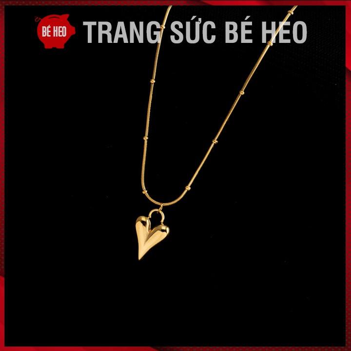 Dây chuyền titan chuỗi hạt trái tim - Trang sức Bé Heo BHDC268