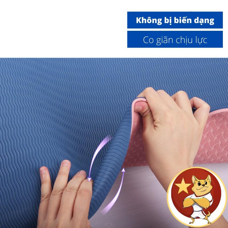 Thảm tập thể dục tại nhà yoga 6mm, TPE 2 lớp chống trơn trượt