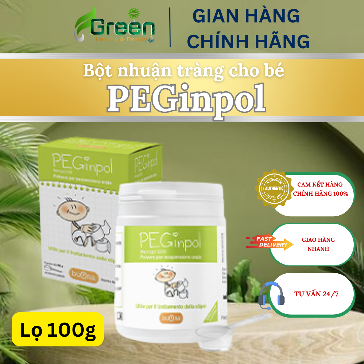 Bột nhuận tràng PEGINPOL (Lọ 100g)