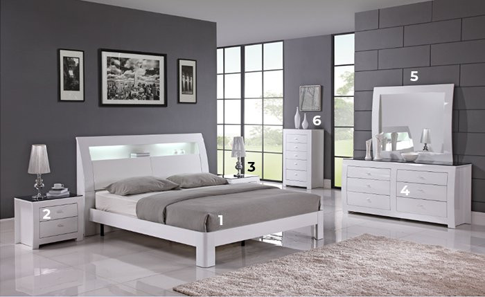 Bộ Phòng Ngủ 6 Món White SB889 Alila