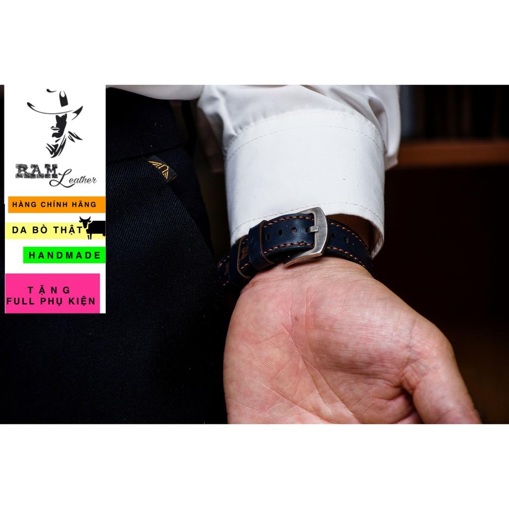 Dây đồng hồ RAM Leather cho apple watch da dê xanh navy - RAM classic 1993