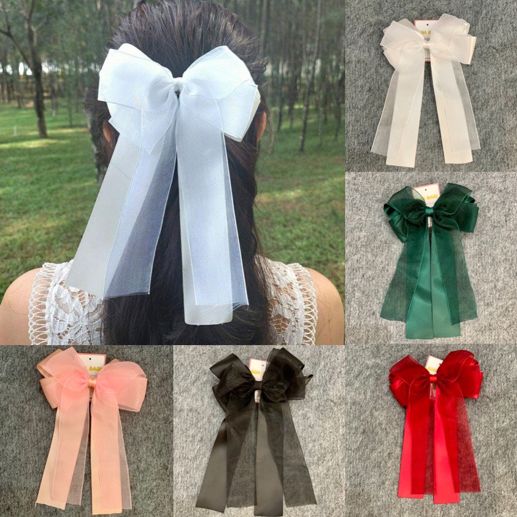 Nơ cột tóc hàn quốc chất voan phối cùng váy là siêu yêu TRIPBLE T DRESS (5 màu )