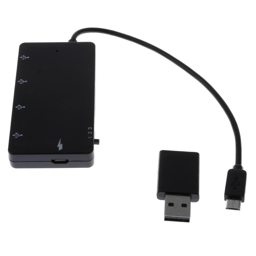 Micro USB OTG Hub, Micro USB Male to Female Micro USB + 4 Ports USB Power Charging Cable with USB A Male to Micro USB Female Adapter