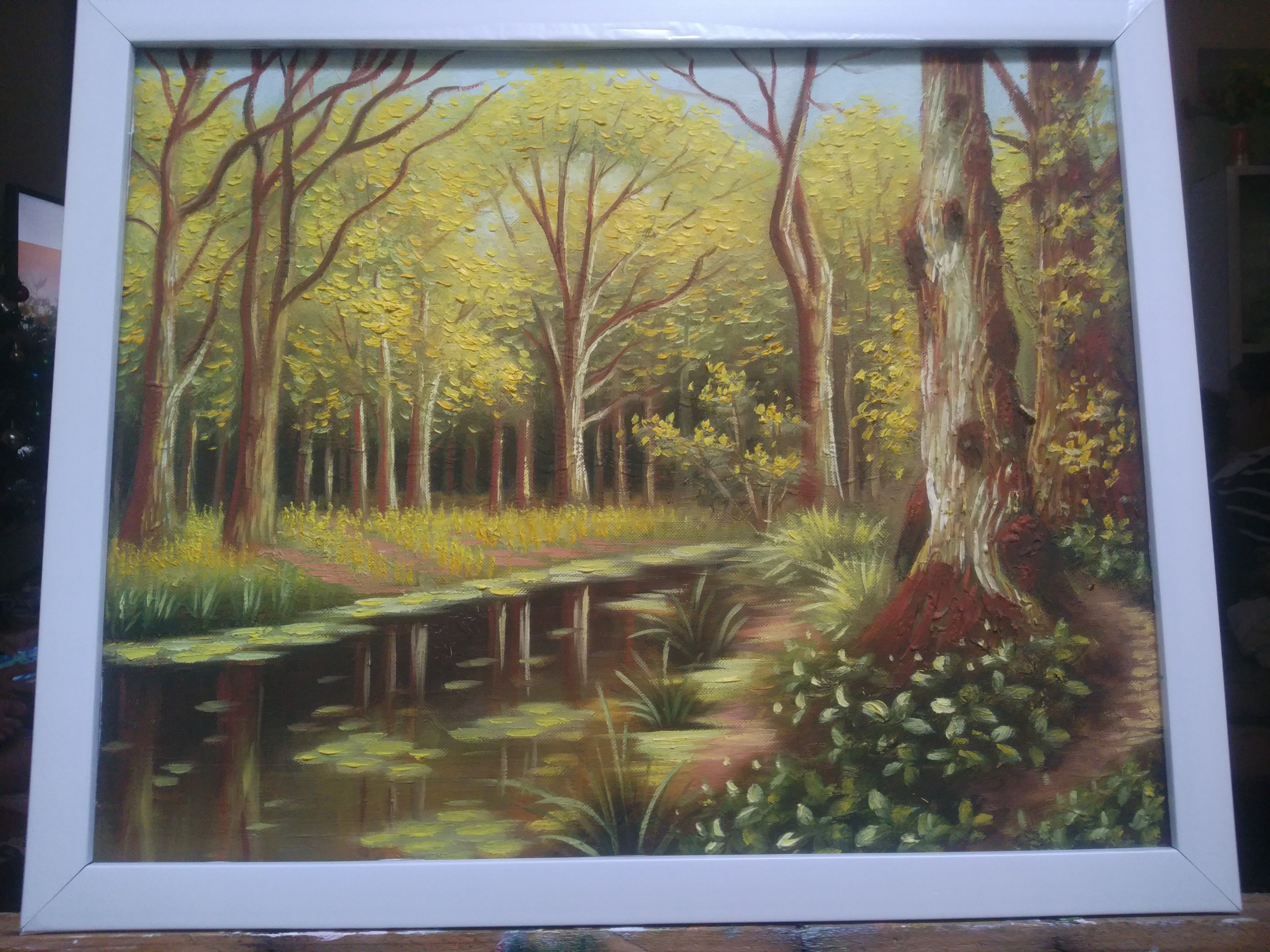 Tranh Treo Tường (Sơn Dầu Vẽ Tay 100%) - Mùa Thu Vàng 40 x 50cm