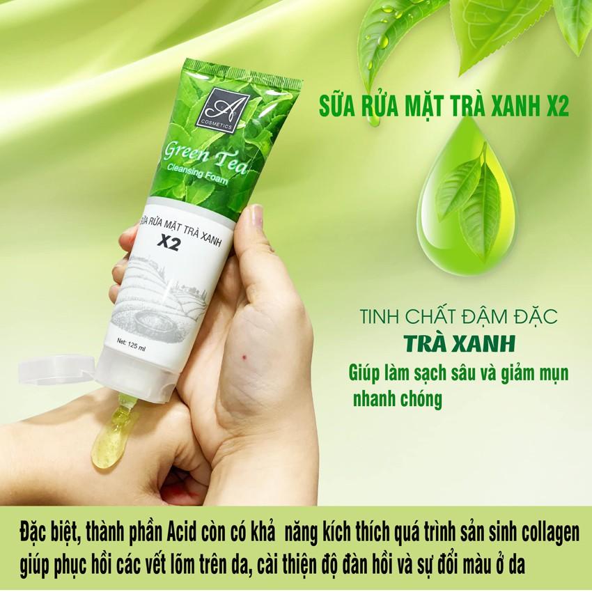 Sữa rửa mặt trắng da, ngừa mụn, chiết suất từ tinh chất trà xanh 120ml - Giúp giữ ẩm , ngừa mụn và dưỡng trắng hiệu quả.