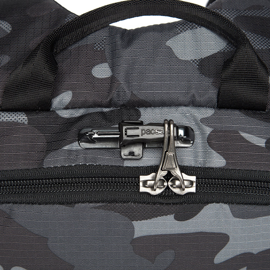 Balo Metrosafe X 20L PACSAFE - ÚC : Hệ thống khóa kéo có thể khóa chống cắt trộm Dây đeo chống cắt, có thể neo vào một vật cố định để bảo vệ túi