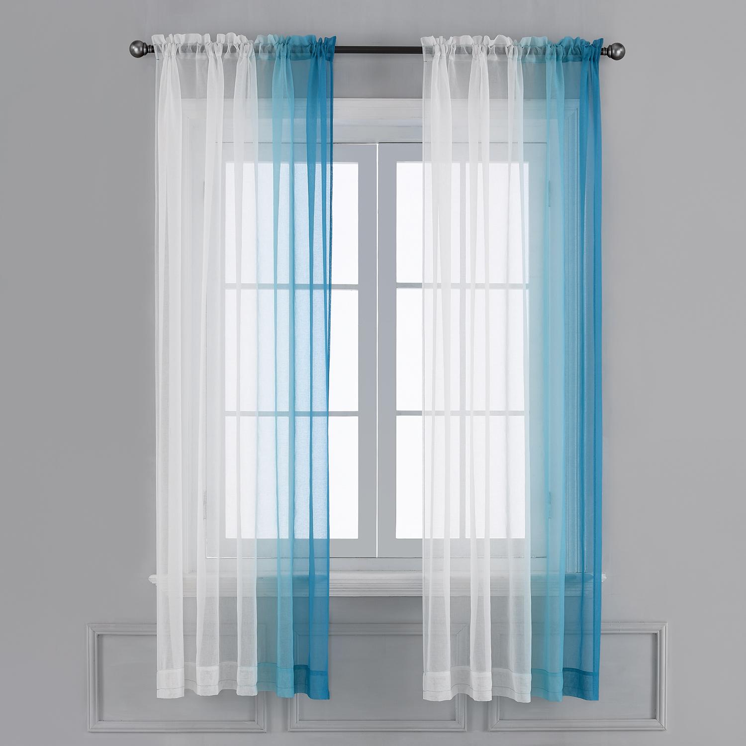 Rèm cửa Ombre Sheer 2 ngăn chất liệu vải voan sang trọng