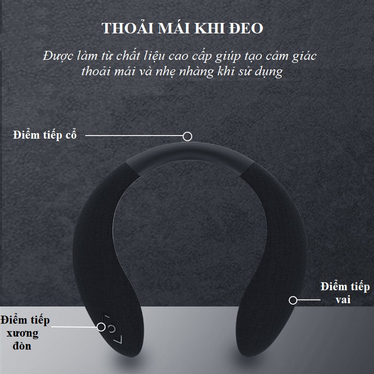 Loa Nghe Nhạc Bluetooth Huqu G600 - Thiết Kế Đeo Cổ Thể Thao Cá Tính - Hỗ Trợ Gắn Thẻ Nhớ, Nghe FM - Hàng Chính Hãng