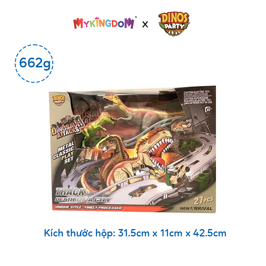 Đồ Chơi DINOS PARTY Bộ Lắp Ráp Đường Đua Thành Phố Khủng Long _Nâu CM558-2