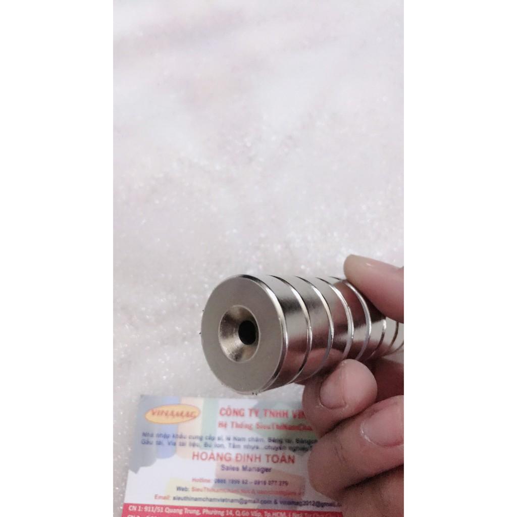 Nam châm 30x10 lỗ 6mm, nam châm lực hút mạnh