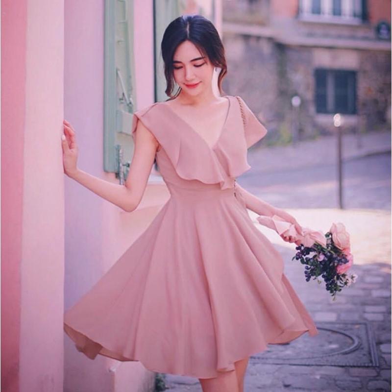 Đầm Suông Ngắn Hồng Đậm