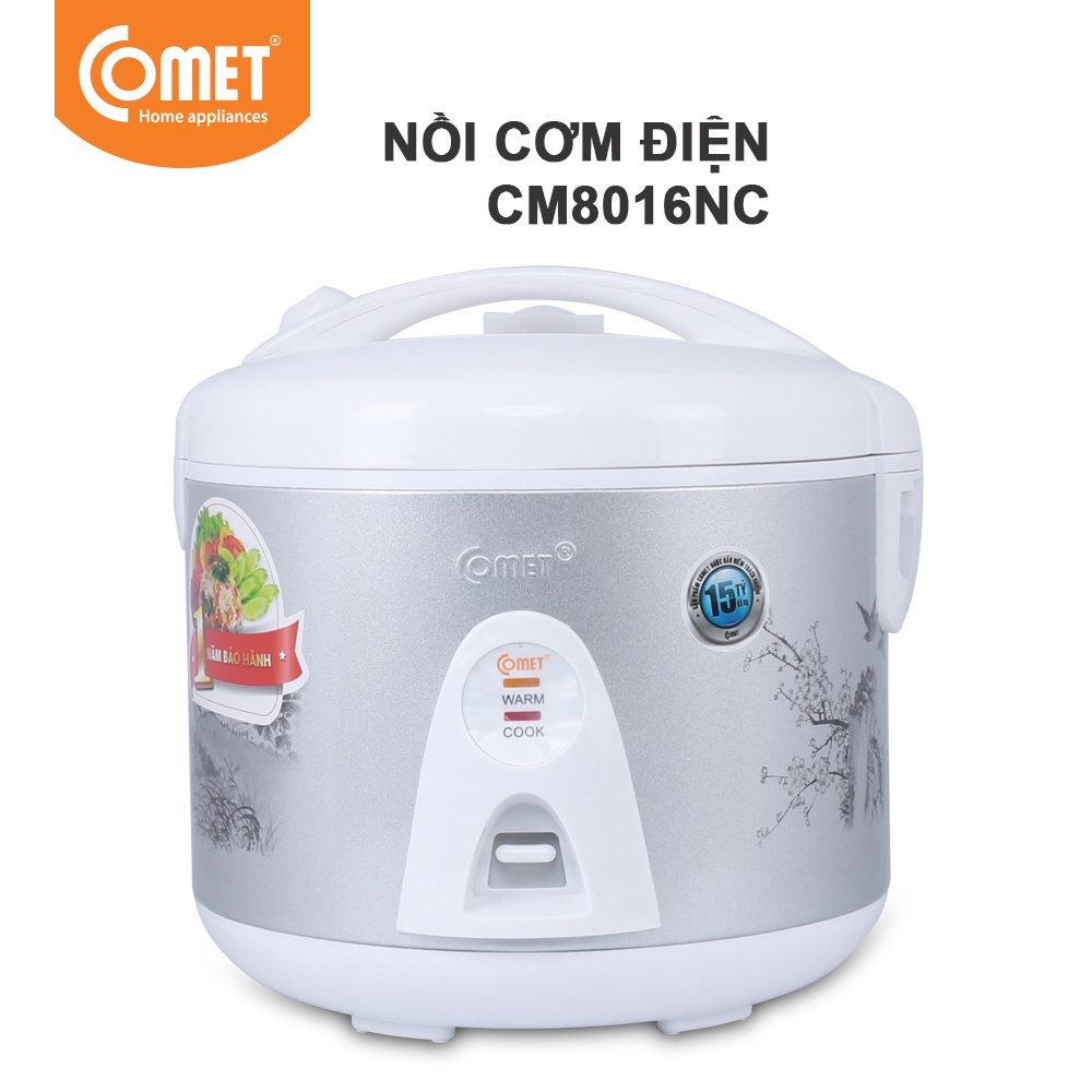 Nồi cơm điện nắp cài 1,8L COMET - CM8016NG - Màu Ngẫu Nhiên - Hàng Chính Hãng