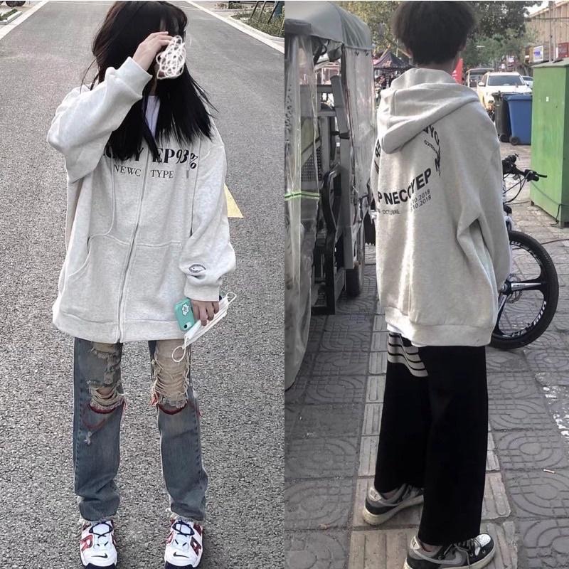 Áo Khoác Hoodie Unisex Zip Nỉ Bông 63 màu ĐEN/XÁM Nam nữ unisex/Áo hoodie dây kéo nữ có mũ form rộng