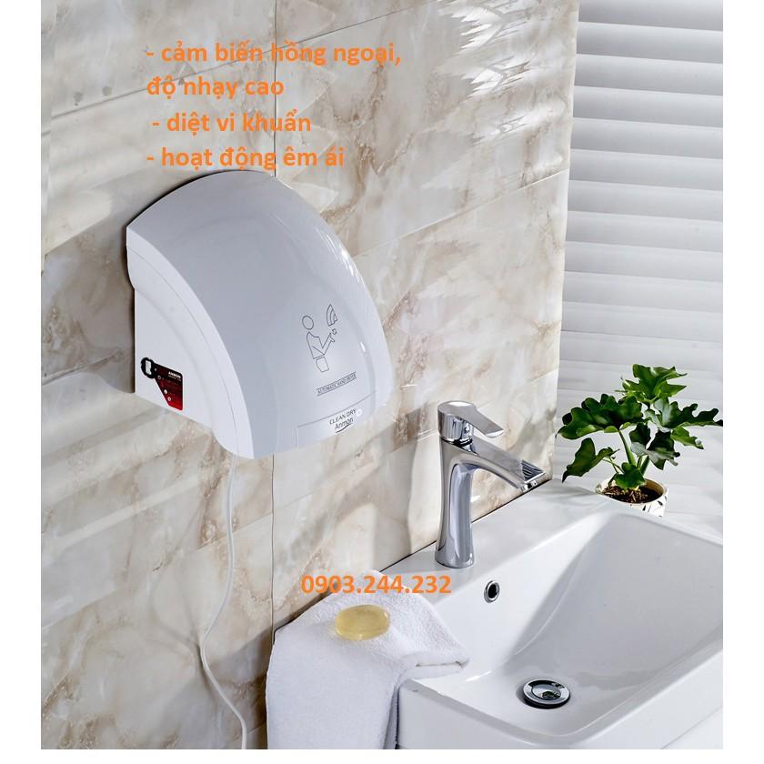 Máy sấy tay tự động có cảm ứng hồng ngoại,diệt vi khuẩn giữ vệ sinh mùa dịch, dùng trong toilet, nhà vệ sinh, phòng tắm