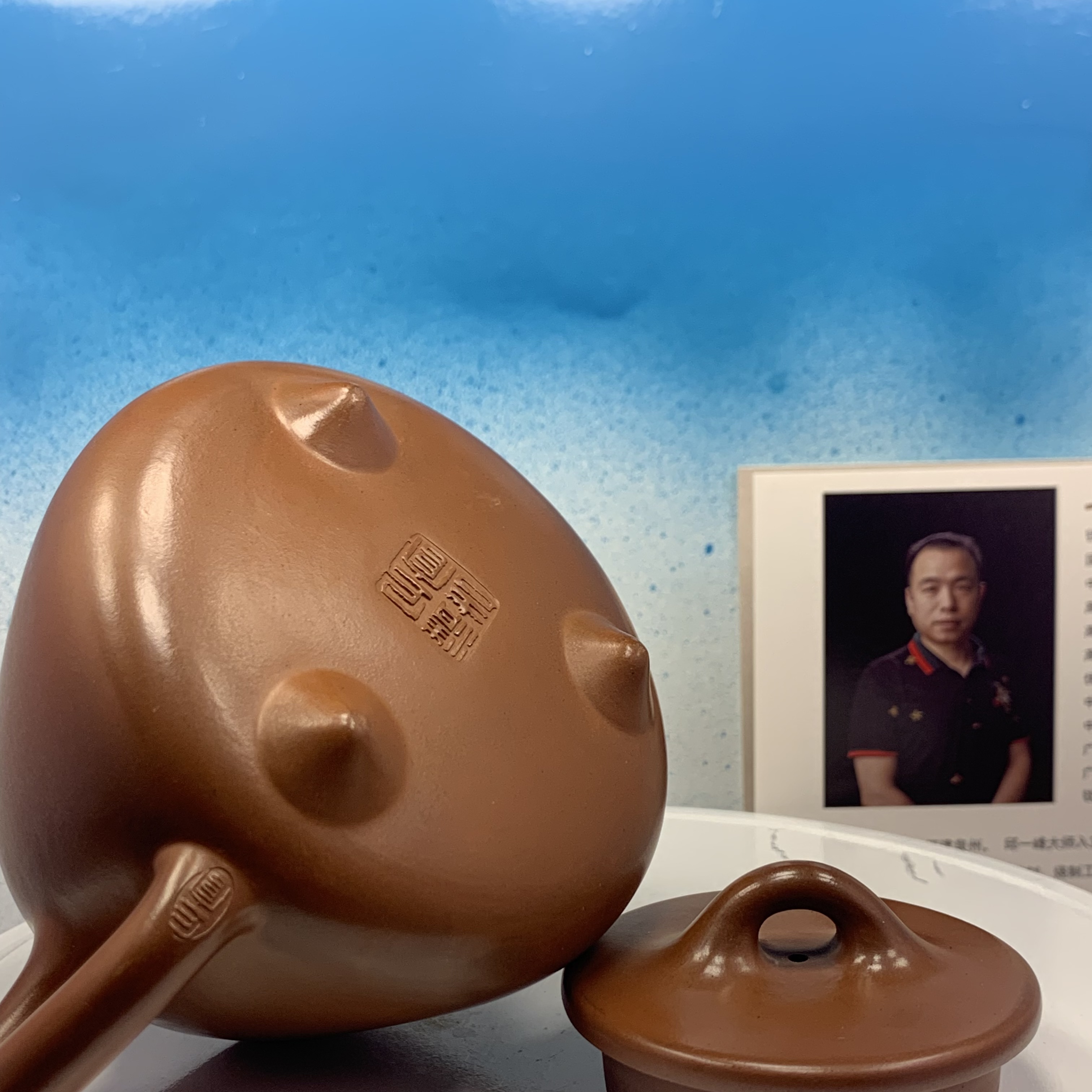 Ấm trà Thạch Biều cao, gốm thô nguyên bản, nê hưng khâm châu, chế tác hoàn toàn bằng tay