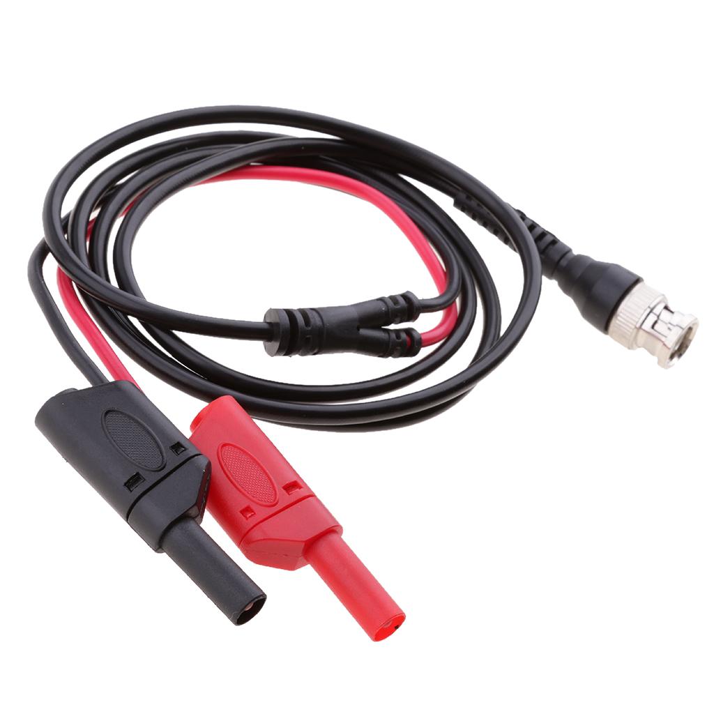 BNC Q9 To Dual 4mm Shrouded Banana Plug Test Leads Probe Cable Cord
