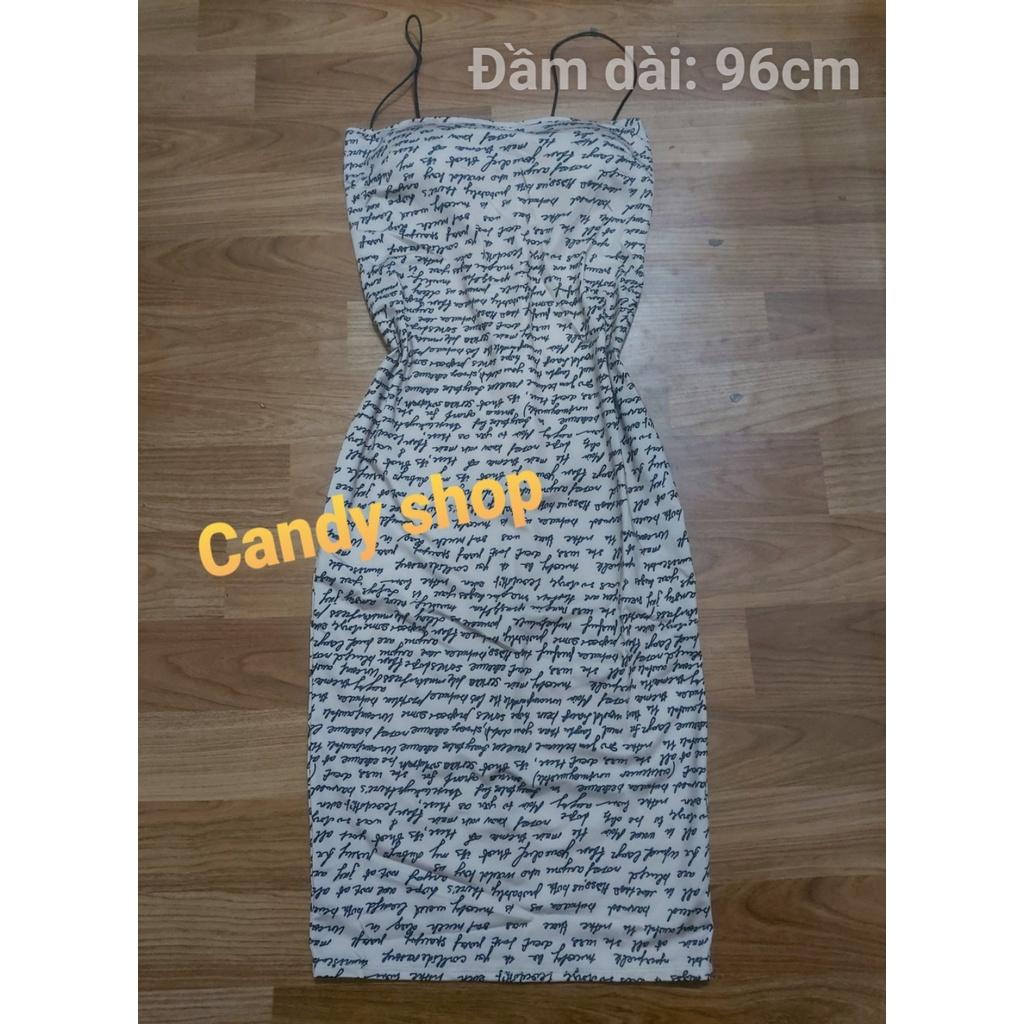 Đầm hotgirl body dài 2 dây hoạ tiết sang chảnh