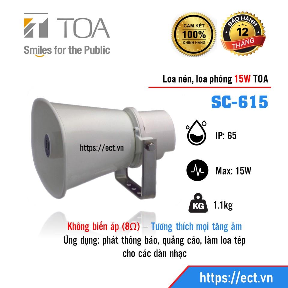 Loa phóng thanh 15W, loa nén 15W, không biến áp: TOA SC-615
