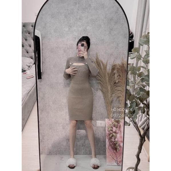 Váy Body Len Tăm 3 Màu Siêu Xinh Có Ảnh Thật Kèm Video