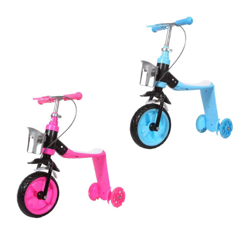 Xe scooter kiêm xe chòi chân cho bé 2 trong 1 TILO KIDS TLK-7199 có đèn, rổ để bình nước, sử dụng thắng tay linh hoạt