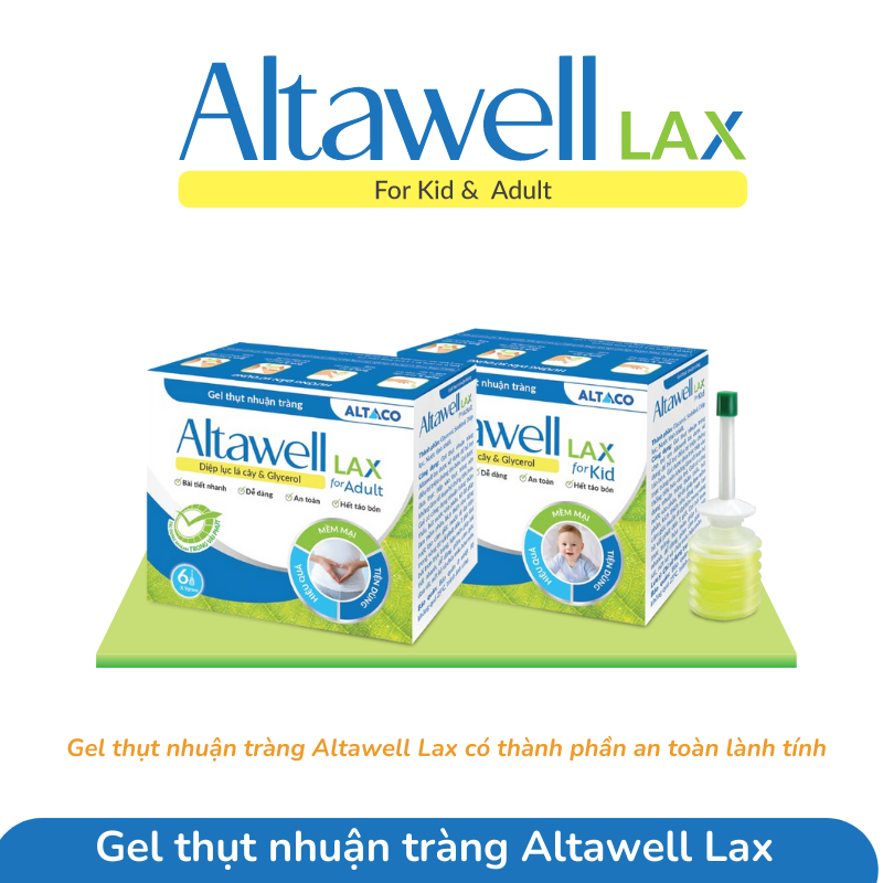 Gel thụt nhuận tràng Altawell cho người lớn và trẻ nhỏ, giảm táo bón