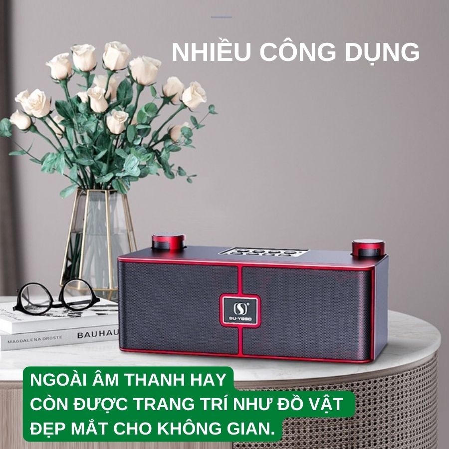 Loa Bluetooth Karaoke Su-Yosd YS204 ( YS-204 ) - Loa xách tay chất liệu nhựa ABS cao cấp, kèm micro thay đổi tone giọng thú vị - Hàng nhập khẩu