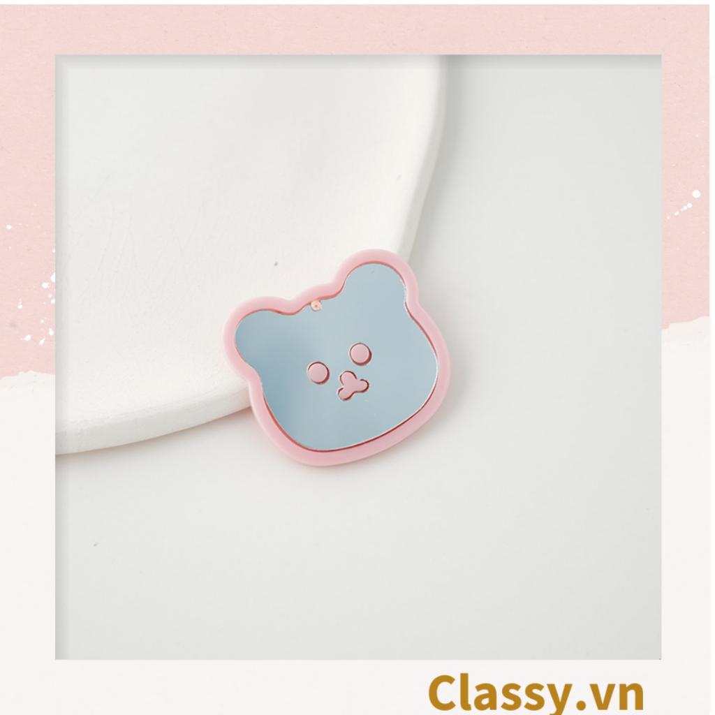 Móc khóa mặt gấu nhựa Classy đính kèm trái tim dễ thương PK1541