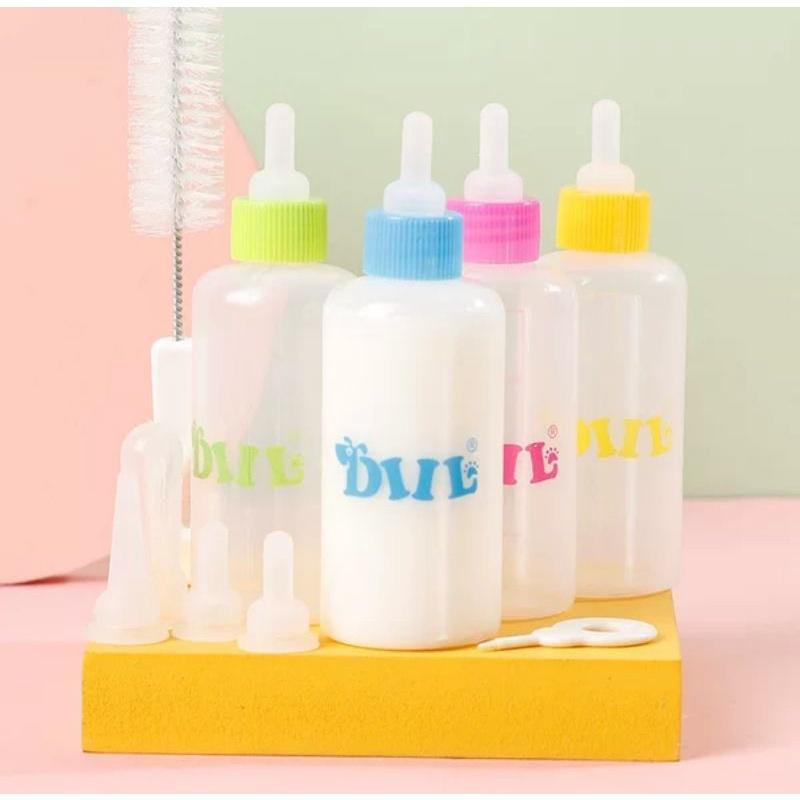 Bình sữa, bình ti, bình bú sữa nhiều núm ti cho chó mèo con, sơ sinh, 150ml, nhựa an toàn