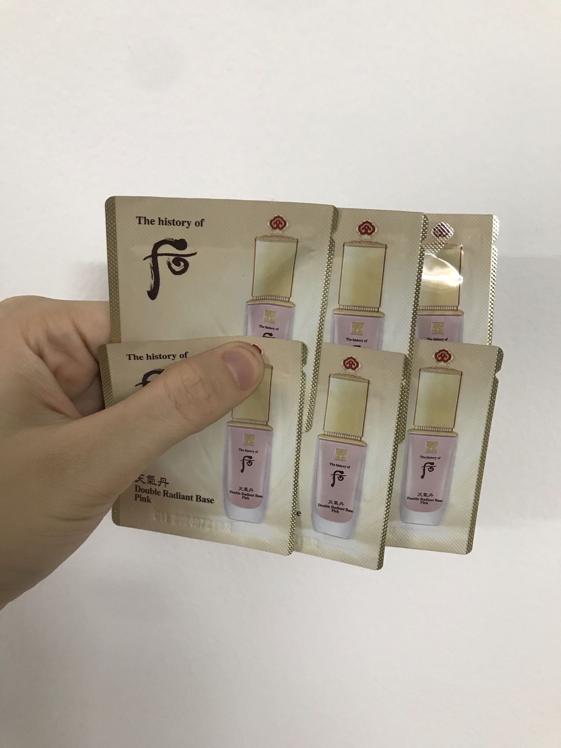 Combo 30 gói Kem lót ánh hồng nâng tông cao cấp Whoo Cheongidan Double Radiant Base Pink 1ml