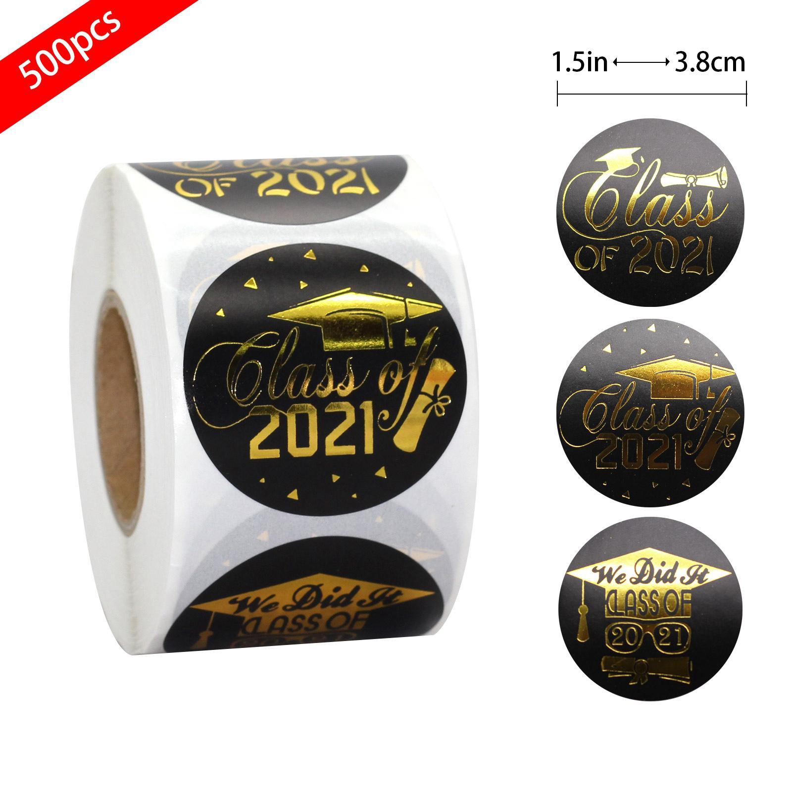 500 Pieces Graduation Sticker DIY Gift Wrap Packaging Stickers Roll Tape Gift Tag Sticker Sticky Label Baking Package Party Label