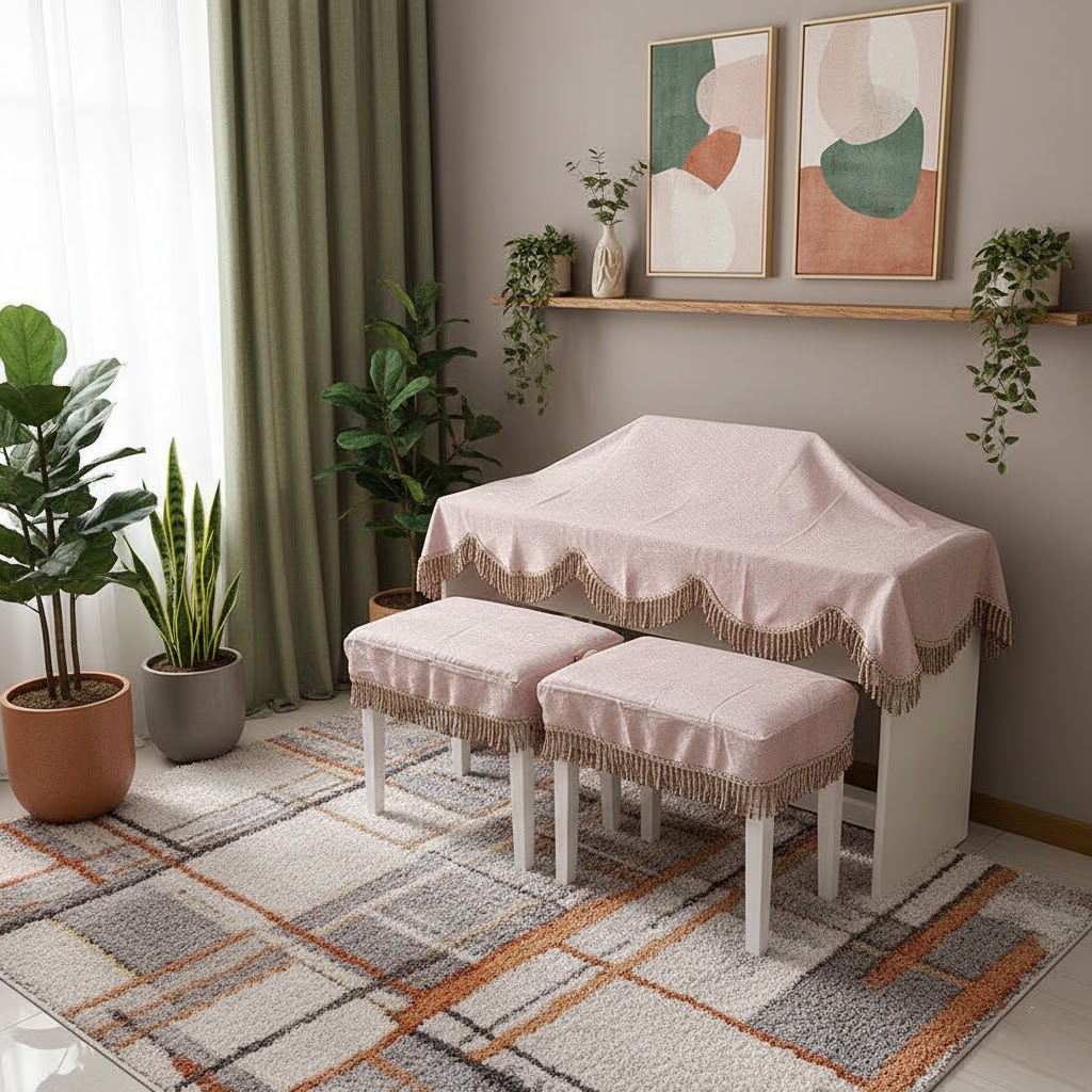 Khăn phủ đàn piano cơ đàn piano điện tử 88 phím sang trọng cổ điển trang trí giáng sinh noel năm mới Tết sinh nhật - Hàng chính hãng