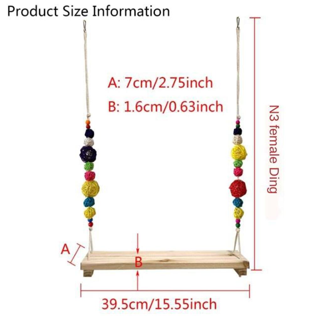 Pet Chicken Swing Toys Natural Wooden for Hens Large Bird Parrot Macaw Training