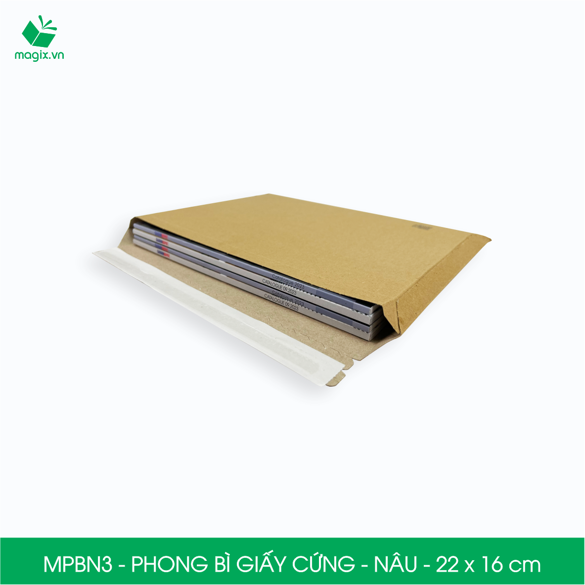 MPBN3 - 22x16 cm - Combo 100 phong bì giấy cứng đóng hàng màu nâu thay thế túi gói hàng