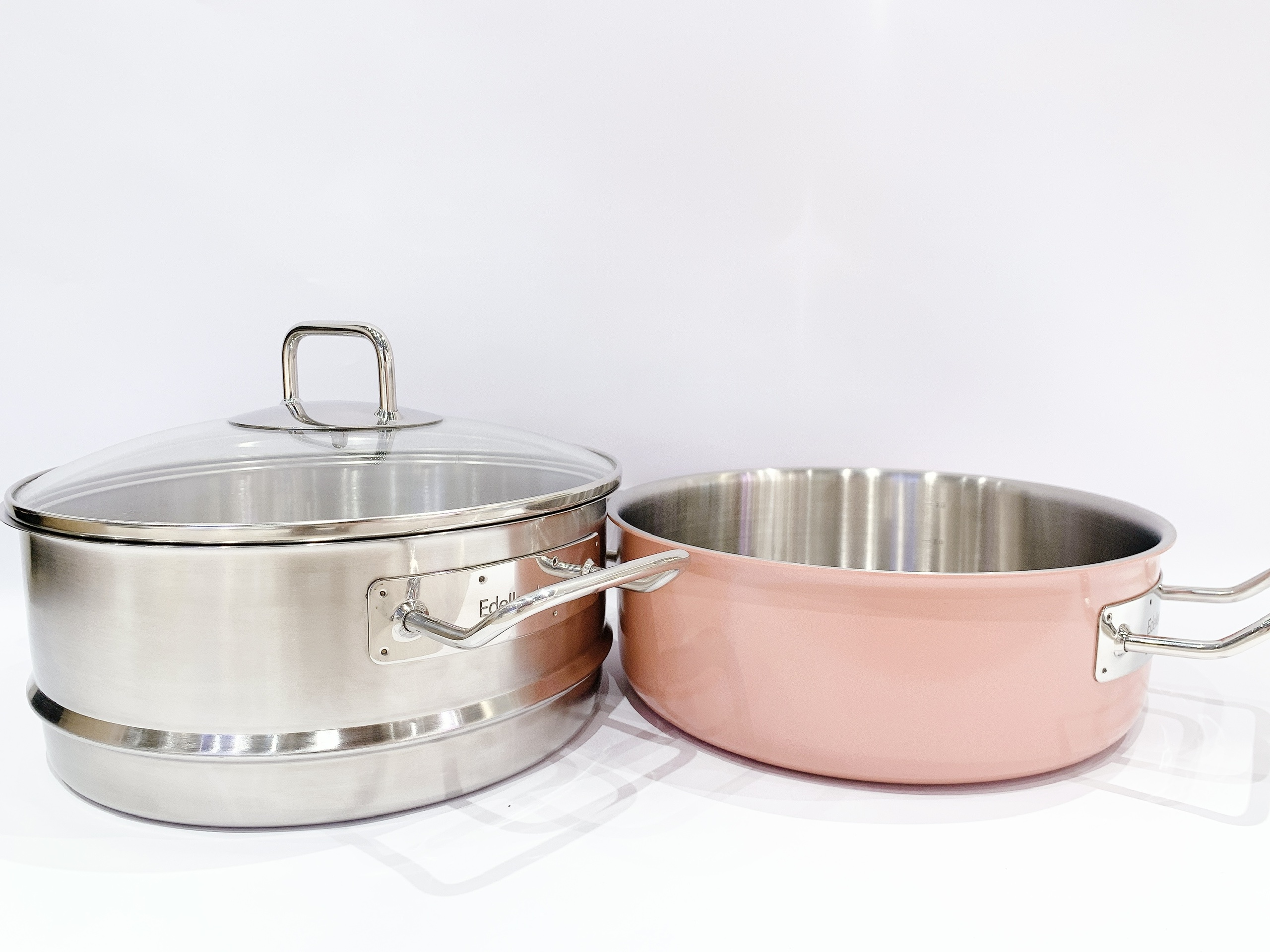 Nồi hấp Edelkochen Solid Hồng 3 lớp 24cm + Xửng hấp Edelkochen Solid 3 lớp 24cm (Bộ)