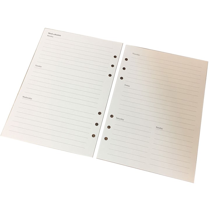 Ruột Sổ Còng A5 Planner For 6-Ring Notebook Bettino Writing Paper RN-049 Giấy Kem Vàng Ngà 80gsm In Kế Hoạch Kẻ Hàng Size 145x210mm