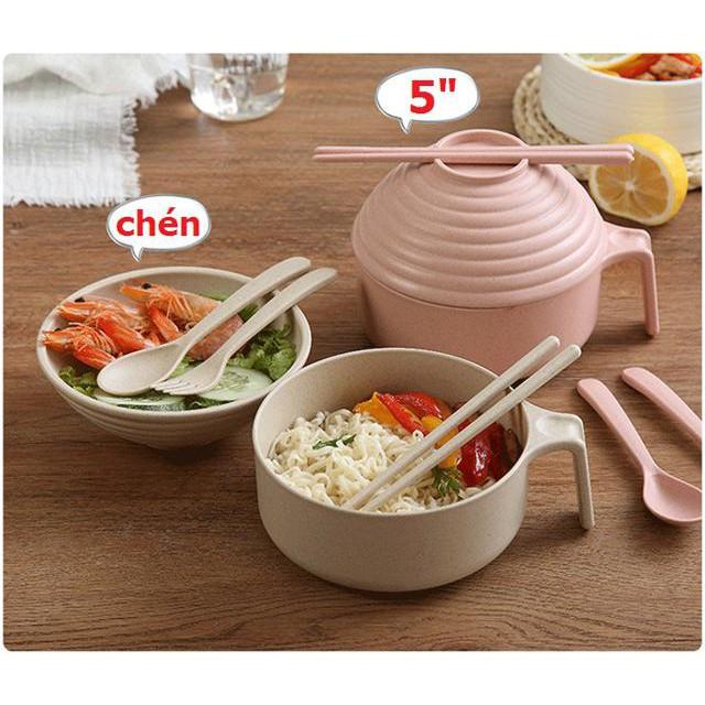 Bộ ca ly mì lúa mạch có nắp đậy