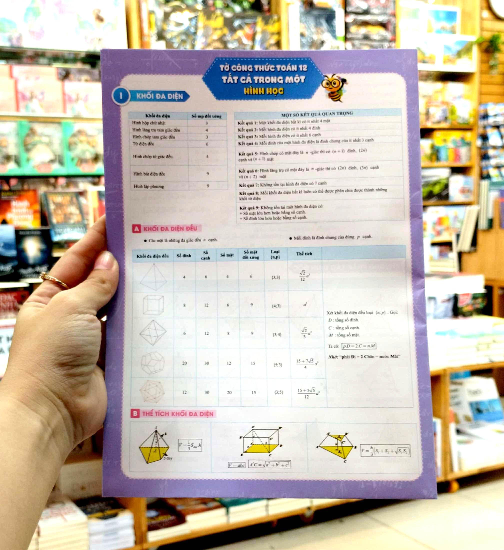 Tờ Công Thức Toán 12 - Tất Cả Trong Một: Đại Số + Hình Học