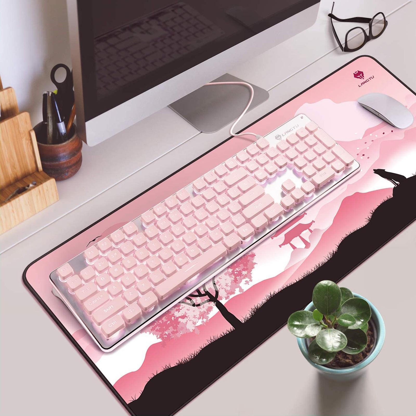 Membrane Gaming Keyboard  Panel Keyboard  Pink white light