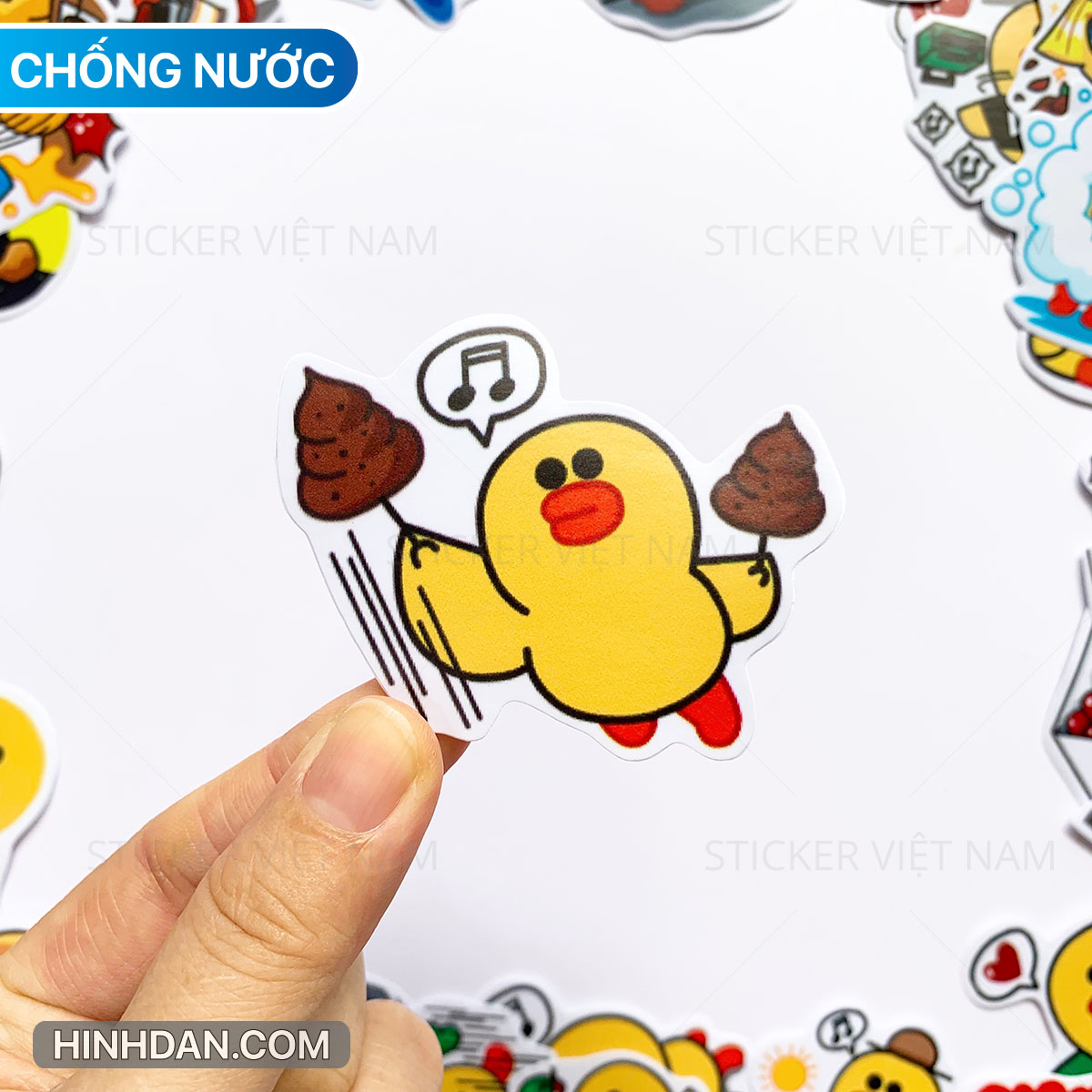 Sticker in hình Vịt Vàng SALLY - Dán Trang Trí - Chất Liệu PVC Cán Màng Chất Lượng Cao Chống Nước, Chống Nắng, Không Bong Tróc Phai Màu