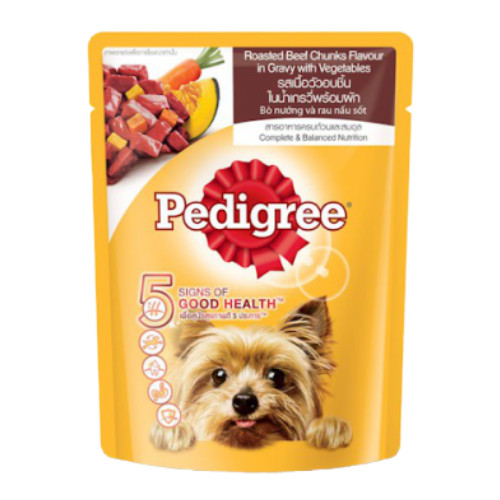 Combo thức ăn cho chó Pedigree 3kg vị thịt bò và rau củ + sốt chó con Pedigree 80g vị bò nướng và rau