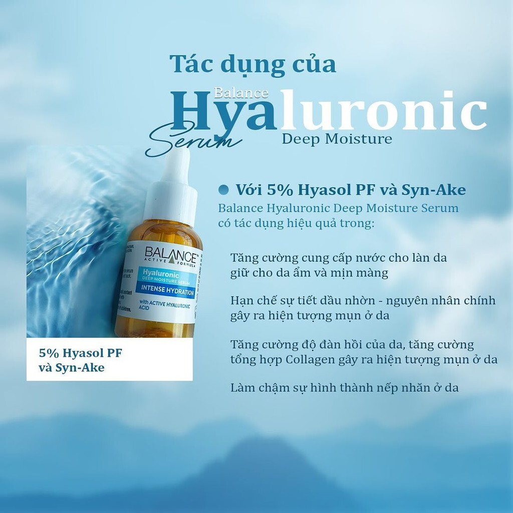 Tinh Chất Serum Balance Active Formula Hyaluronic Cấp Nước, Dưỡng Ẩm Hạn Chế Tiết Dầu 30ml