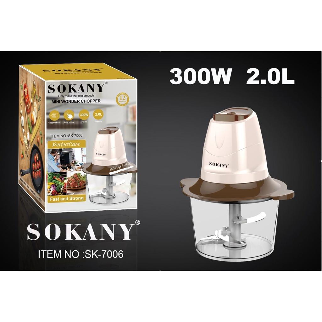 Máy Xay Thịt Đa Năng SOKANY 7006 300W 2.0L Bảo Hành 12 Tháng - Hàng chính hãng