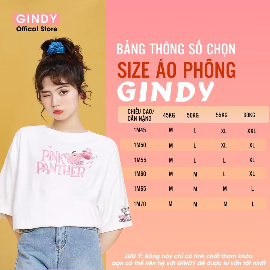 Áo phông nữ GINDY áo thun in hình cổ tròn dáng suông tay lỡ Unisex A20031