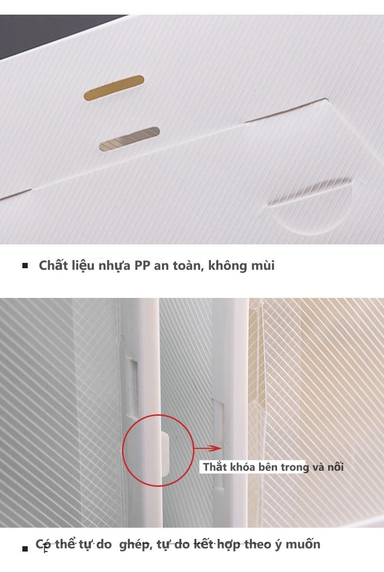 Hộp lưu trữ 3 tầng đựng đồ lót, tất... kích thước 42x32x23cm - màu sắc giao ngẫu nhiên